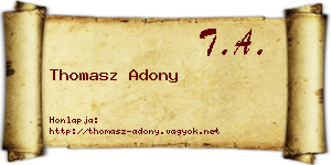 Thomasz Adony névjegykártya
